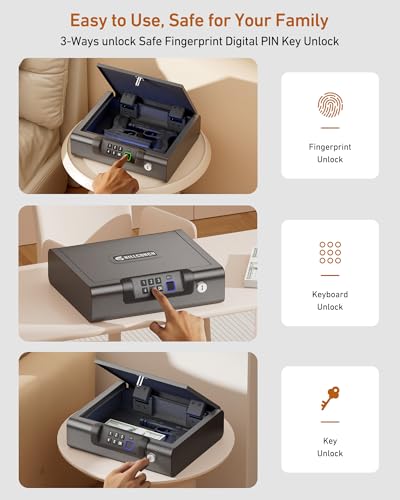 Image of BILLCONCH Gun Safe,Biometric Fingerprint Gun Safe for Handgun Pistol Safes