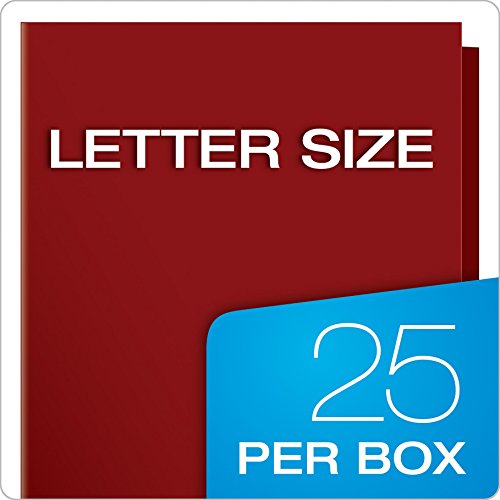 Oxford Laminated Twin-Pocket Folders, Letter Size, Crimson, Holds 100 Sheets, Box Of 25 (51718) #TOP5