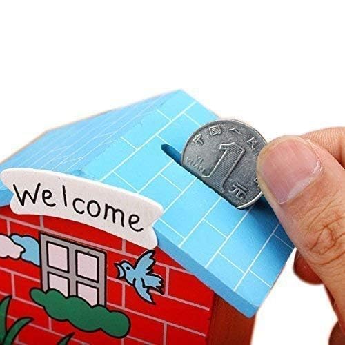 Image of Artlicious 10pcs Wooden Piggy Banks for Kids, Savings Challenge Box, Cashbox,Cash Vault Wooden Savings Box Coin Banks - Return Gift for Kids Birthday Age 6-10 (Pack of 10) Modern