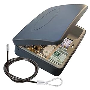 Portable Key Storage Lock Box,Travel Lockbox Safe with Combination Lock,Black