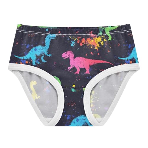 Wusikd Colorful Dinosaurs Girls' Underwear Cotton Funny Girls Briefs Soft Toddler Underwear 2T