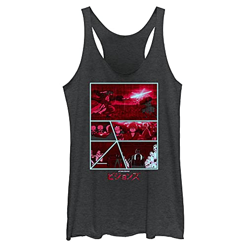 Débardeur Star Wars Junior Visions noir chiné en maille tri-blend taille XS pour layering