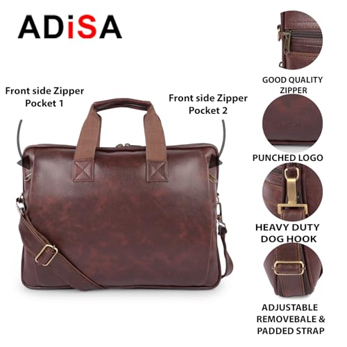 Image of ADISA Laptop Messenger Office Bag Briefcase for Work for Men