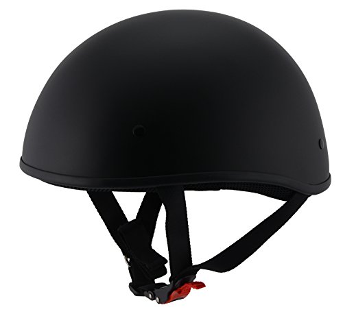 Milwaukee Helmets MPH9710DOT Dot Approved 'Bare Bones' Matte Black Half Motorcycle Helmet for Men and Women Biker - X-Small