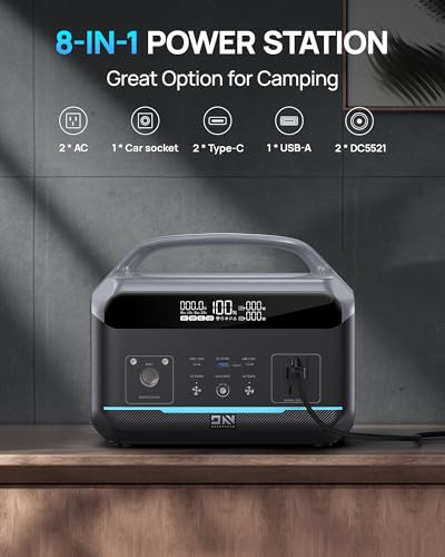 Portable Power Station 600W&300w Solar Panel, 299Wh LiFePO4 Battery Backup Power w/ 2 600W(Peak 1200W) AC Outlets, 1.3H Fast Charging, Solar Generator for Outdoor Camping/RVs/Home Use(Solar Optional) - Image 3