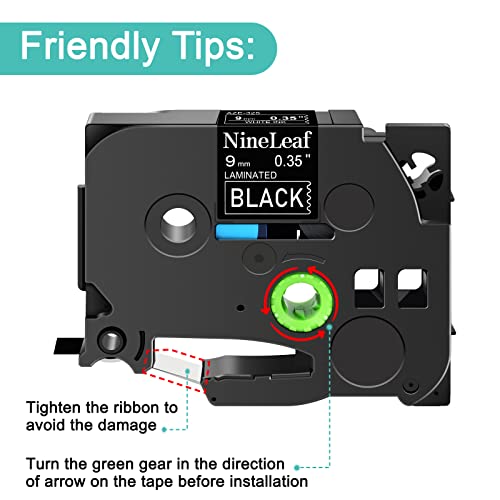 Nineleaf 4 Pack Compatible For Brother Tze-325 Tze325 Tz-325 Tz325 Label Tape 9Mm 3/8'' 0.35'' White On Black Standard Laminated Labeling Work With P-Touch Pt-D210 Ptd400Ad Pth110 Pt-D600 Label Maker #TOP3