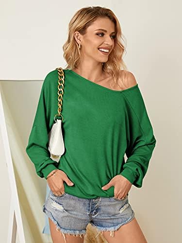 Auxo Womens Off The Shoulder Tops Baggy 