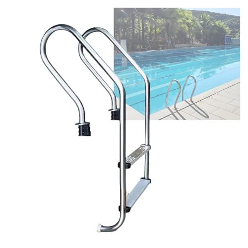 Escalera para piscina de acero inoxidable 2 pasos miniatura 1