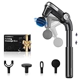 KingPavonini Massagepistole mit Ausziehbarem Griff & Klappbarem Kopf, Massage Gun Massagegerät Rücken mit 3 Verstellbaren Winkeln & 4 Massageköpfen, Massage Pistole Geschenk für Männer und Frauen