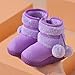 Girls Winter Snow Boots Comfort Warm Fur Lined Mid Calf Boots Flat Heel Non Slip Solid Color Short Booties Fashion Shoes