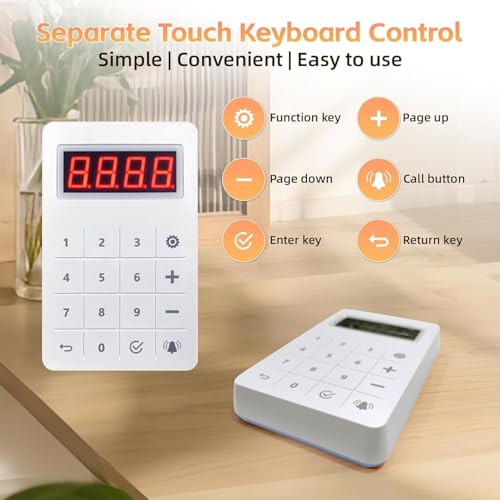 Image of Restaurant Pager System 16 Coaster Pagers and Beepers, Restaurant Beepers Buzzers System with Vibration Flashing Buzzer Queue Wireless Calling System for Food Truck Coffee Shop Church Nursery Bar