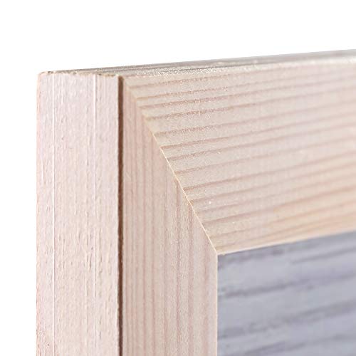 Image of Rustic Wooden Poster Picture Frame 12x16 - Natural Solid Eco Distressed Wood for Wall Mounting Photo Frame - White