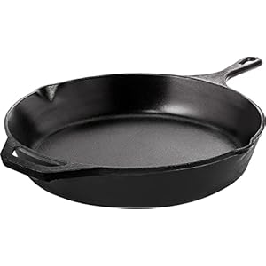 Utopia Kitchen – Saute Fry Pan – Chefs Pan, Pre-Seasoned Cast Iron Skillet – Nonstick Frying Pan 12 Inch – Safe Grill Cookware for indoor & Outdoor Use – Cast Iron Pan (Black)