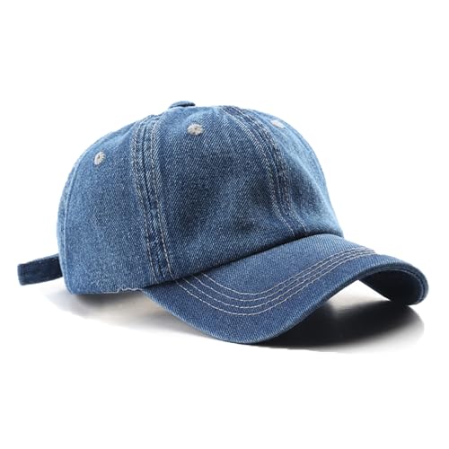 YAMEE Damen Denim Baseball Cap, Atmungsaktive Sonnenmütze Einstellbar für Sonnenschutz, Unisex Sportmütze für Strand, Park, Camping, Wandern