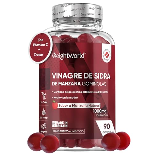 Gominolas Keto de Vinagre De Sidra de Manzana 1000mg - 90 Gominolas con la Madre, Picolinato de...