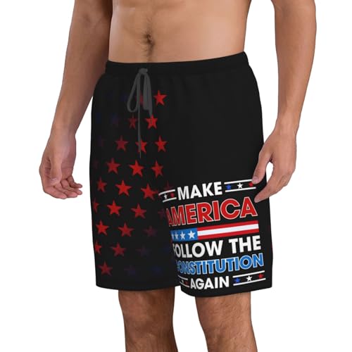 Make America Follow The Constitution Again Men's Beach Shorts Swim Trunks3