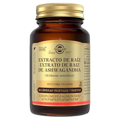 Solgar – Ashwagandha – Relajación física y mental - Estado de ánimo tranquilo y relajado - Antioxidante natural - 60 cápsulas vegetales ​