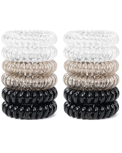 KGDUYC 12 Piezas Gomas de Pelo Espiral, Coleteros Pelo Mujer, Gomas Pelo Mujer, Gomas de Pelo Elásticas, Gomas Pelo Espiral Resistentes al Agua para Mujer y Niña