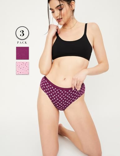 Image of Max Women Cotton Printed Elasticated Bikini Panty - Pack of 3