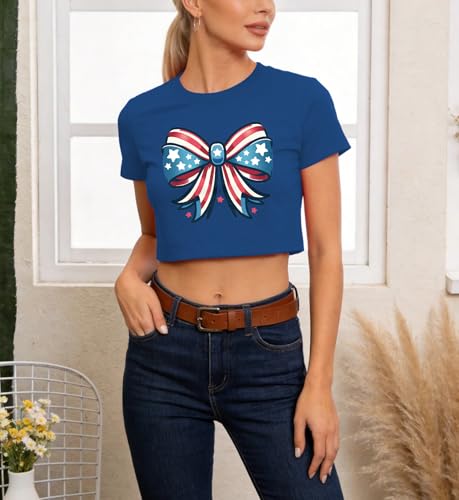 Image of 4th of July Bow Tank Top Women-Vintage American Bow Sleeveless Shirt USA Flag Tee Top Patriotic Tank Top