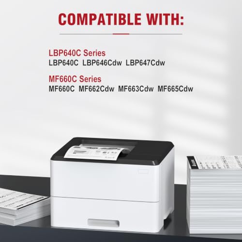 Image of 075H 075 High Capacity Toner Compatible for Canon 075 H Toner Cartridge Set | Works for Canon Color imageCLASS LBP646Cdw LBP647Cdw MF665Cdw MF663Cdw MF662Cdw LBP640 MF660 Printer Ink, 4-Pack, New Verison