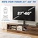 Rfiver Universal Table Top TV Stand TV Base Replacement for Most 27-60 Inch LCD LED Flat Curved Screen TVs Holds up to 88lbs, Height Adjustable TV Mount Stand with Tempered Glass Base, VESA 400x400mm