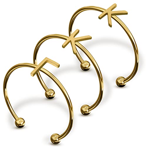 Sorority Shop Kappa Kappa Gamma Stacking Ring Set - Adjustable Rings with 18k Gold Plating