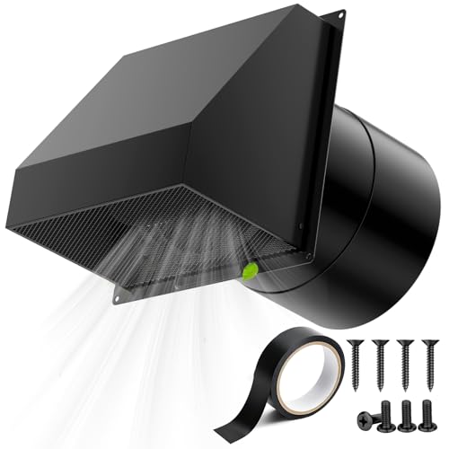 HG Power 8-Inch Hooded Wall Vent with Damper