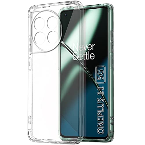 Image of TheGiftKart Best Camera Protection Back Cover Case for OnePlus 11 5G | Ultra Clear Soft Case | Inbuilt Dust Plugs & Anti-Slip Grip | Slim & Protective Back Case Cover for OnePlus 11 5G (Transparent)