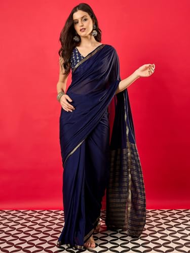 Image of AKHILAM Women's Kanjivaram Woven Soft Silk Saree With Blouse Piece