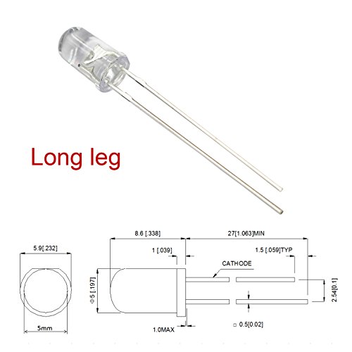 100 LEDs blancos cálidos 5mm 12V para tablero miniatura 4