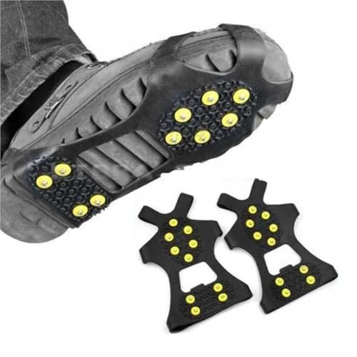 Crampones Crampones Nieve Hielo Garra Antideslizante Plástico Elastómero Zapatos de Escalada Púas Agarres Calas Cubiertas Escalada De MontañA(L)