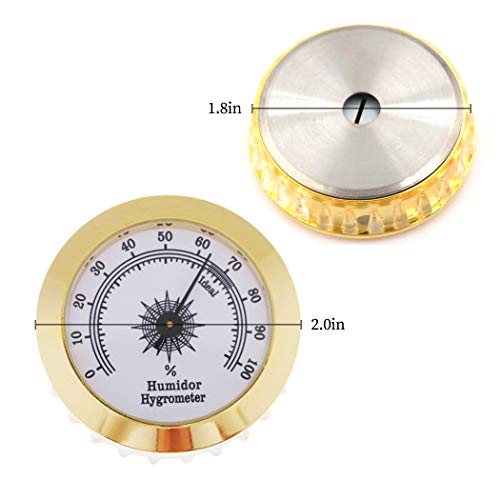 Cigar Hygrometer - Cigar Humidifier - Precision Round Adjustable Point Hygrometer for Cigar Humidor Cigar Box/Cigar Cabinet Cigar Accessories