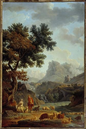 Affiche Toile La Bergère des Alpes Claude Vernet Impression Peinture Huile 60x90