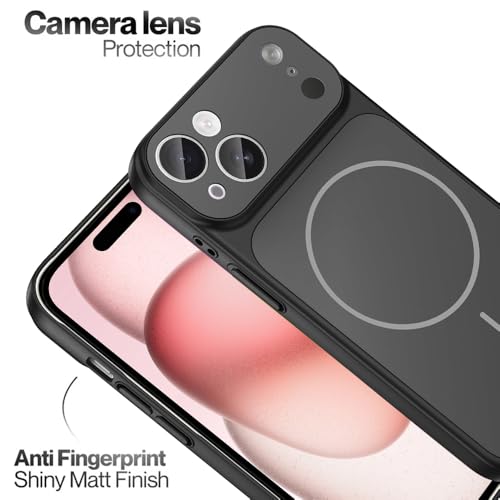 Image of SHINESTAR Converter Case for iPhone 15 Plus | Premium Protective Mag-Safe Cover | iPhone 17 Pro / 17 Pro Max Series Style Design | in-Built Camera Guard | Wireless Charging Compatible - Black