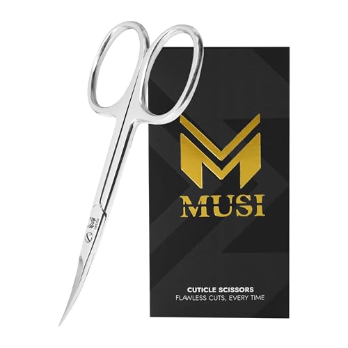 Cuticle Scissors Extra Fine Curved - 3.5” Stainless Steel Grooming Nail Scissors for Women and Men - Small Manicure Beauty Scissors for Toenails, Fingernails, Eyebrows, Facial Hair, Cuticles, Dry Skin