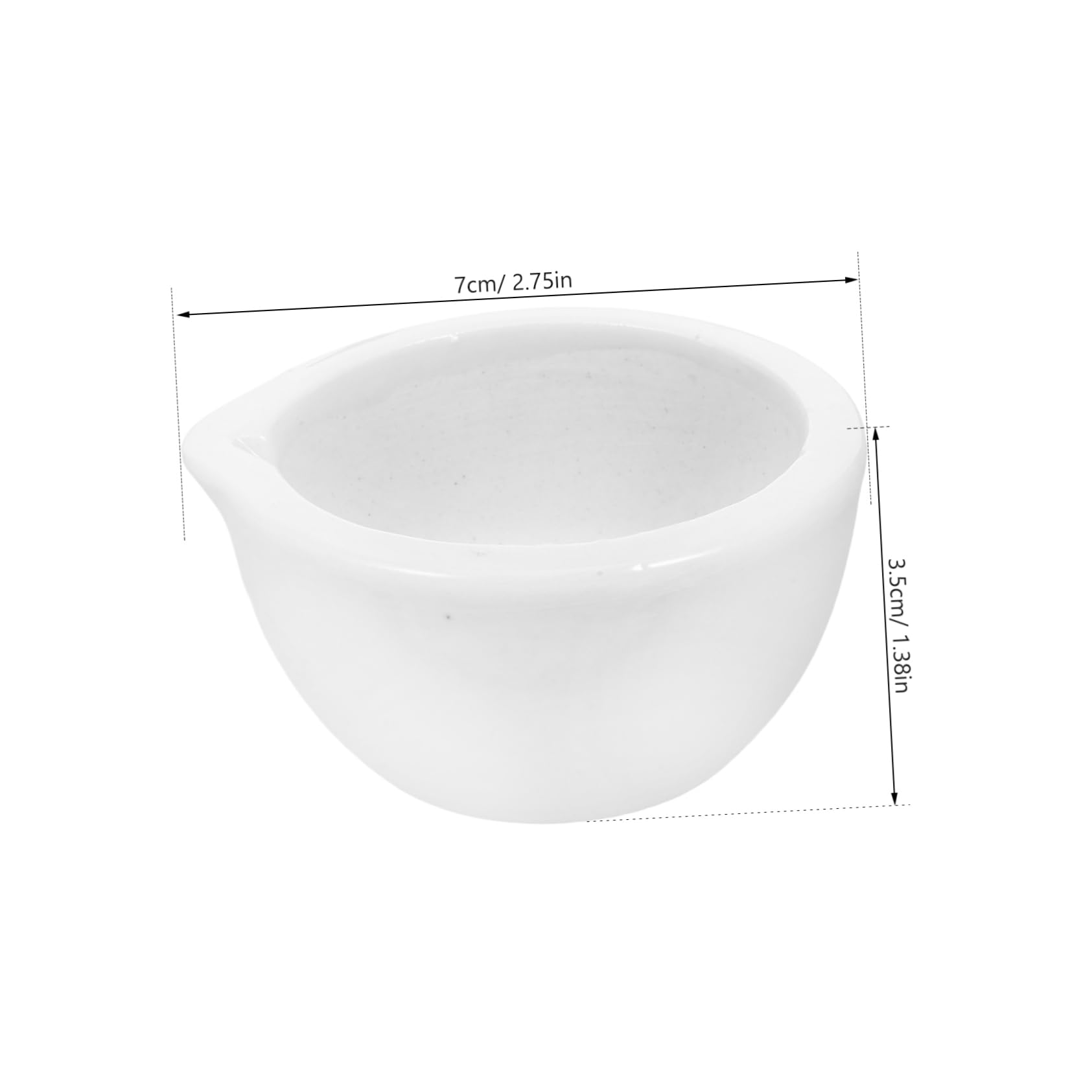 Garneck Mini mortaio in porcellana con pestello, piccolo mortaio da 60 mm, ideale per macinare spezie ed erbe aromatiche, con pratico beccuccio per una facile maneggevolezza