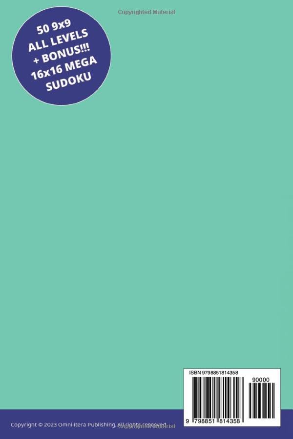 Miniatura 2 de Number Puzzles Sudoku for Teenagers 13 to 17 Years More than 50 Sudoku Games with Solutions, 9x9, 16x16, Easy, Medium, Hard, Brainteasers, Riddles