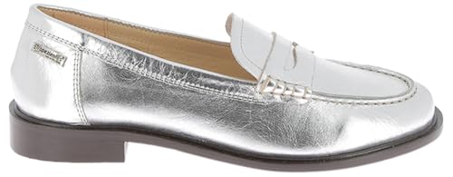 LES TROPEZIENNES PAR M. BELARBI Femme Lucie Chaussures Ville Mocassin, Argent, 39 EU