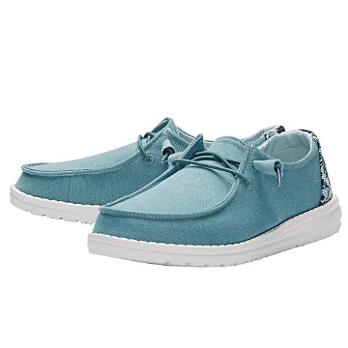Image of HEYDUDE Women's Wendy Stretch Fleece Loafer Sea Blue