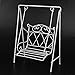 Qinlorgon Balançoire Miniature en métal de Jardin pour balançoire de Maison de poupée pour balançoire de Maison de poupée, Simulation élevée pour la décoration de Bricolage d'enfants(Swing)