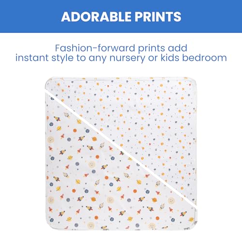 Image of Delta Children 100% Cotton Flannel Baby Receiving Blankets for Girls and Boys - 30x30 Inches (Pack of 2), Space Exploration