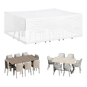 WOLTU Schutzhülle Möbelsets, 240x136x88 cm, Abdeckung für Gartenmöbel, Abdeckhaube aus PE, Plane UV-Beständig wasserabweisend Winterfest reißfest, Transparent