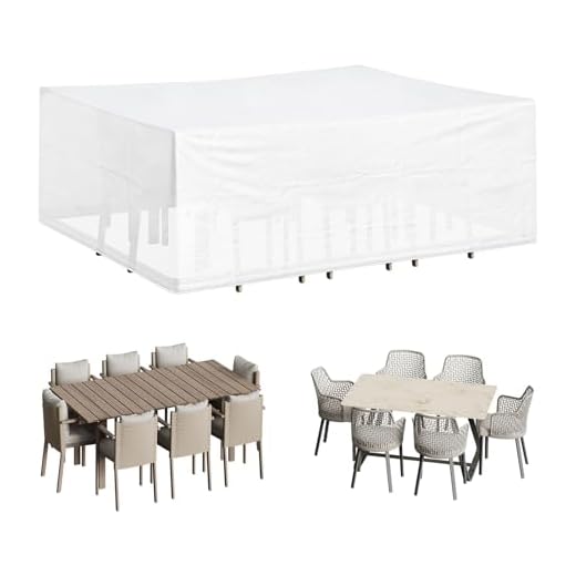 WOLTU® Schutzhülle Schutzhaube Abdeckplane für Sitzgruppe Gartenmöbel Abdeckhaube Gewebeplane Plane Hülle Abdeckung 242x162x100cm transparent GZ1194tp