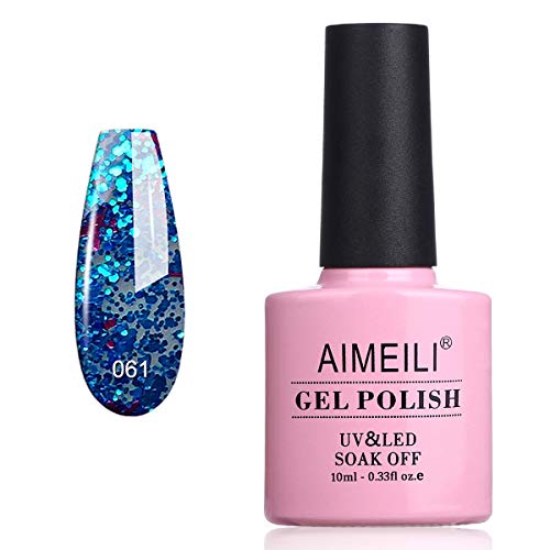 Esmalte de uñas gel transparente con glitter 10ml miniatura 1