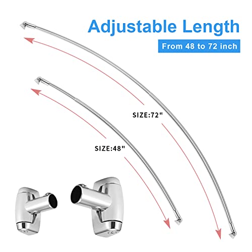 Adjustable Curved Shower Curtain Rod for More Bathroom Space