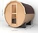 AURGOD Outdoor Sauna 4 Person, Canadian Hemlock Barrel Sauna with 4.5KW ETL Heater, 220V, Waterproof System, Asphalt Shingles, Rubber Base(0-195℉)