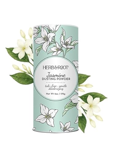 Herb & Root Talc Free Body Dusting Powders. Rose, Vanila, Sandalwood, Lavender, Jasmine, and Gift Sets (Full Size, Jasmine)
