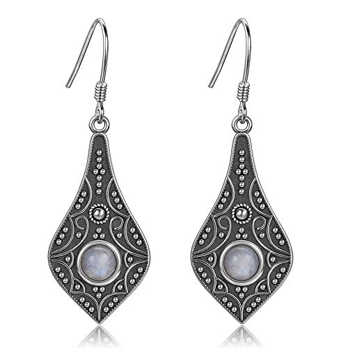 Boucles d'oreilles pierre de lune 5mm bijoux tendance argent pour femme et fête