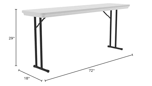 Miniatura 75 de Correll - Mesa plegable comercial de 24 x 48 pulgadas, granito gris, peso ligero, impermeable, parte superior de plástico moldeado por soplado Gris